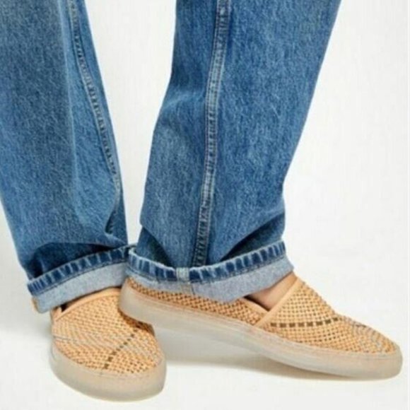 Free People Tan Flats with Woven Detail - Picture 1 of 6